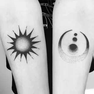 Тату Солнце и Луна (+ ТОП Фото) — Идеи и Значение