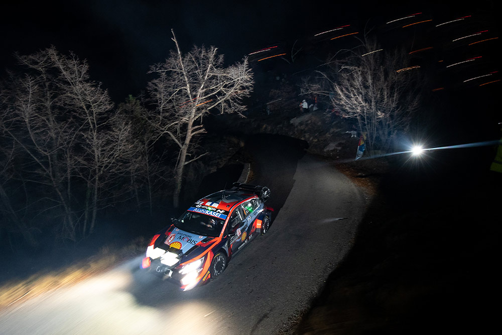 Эсапекка Лаппи и Янне Ферм, Hyundai i20 N Rally1 (ALZ WR 909), ралли Монте-Карло 2023