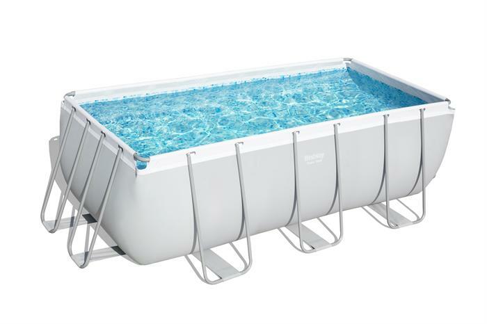 Каркасный бассейн Bestway Power Steel 412х201х122см, 8124л, песч.фил.-нас. 3028л/ч, лестница, попл.-дозатор