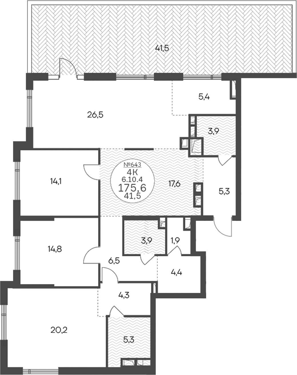 4-комн евро 175,6 м²