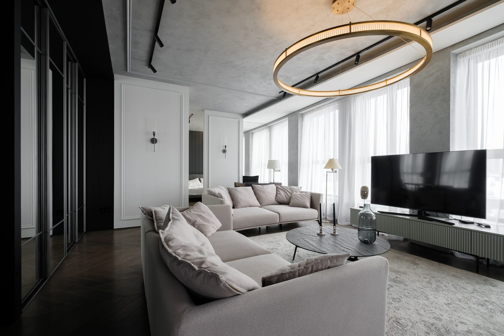 Жилой интерьер в ЖК Golden City 90 м2 | Petrov Design