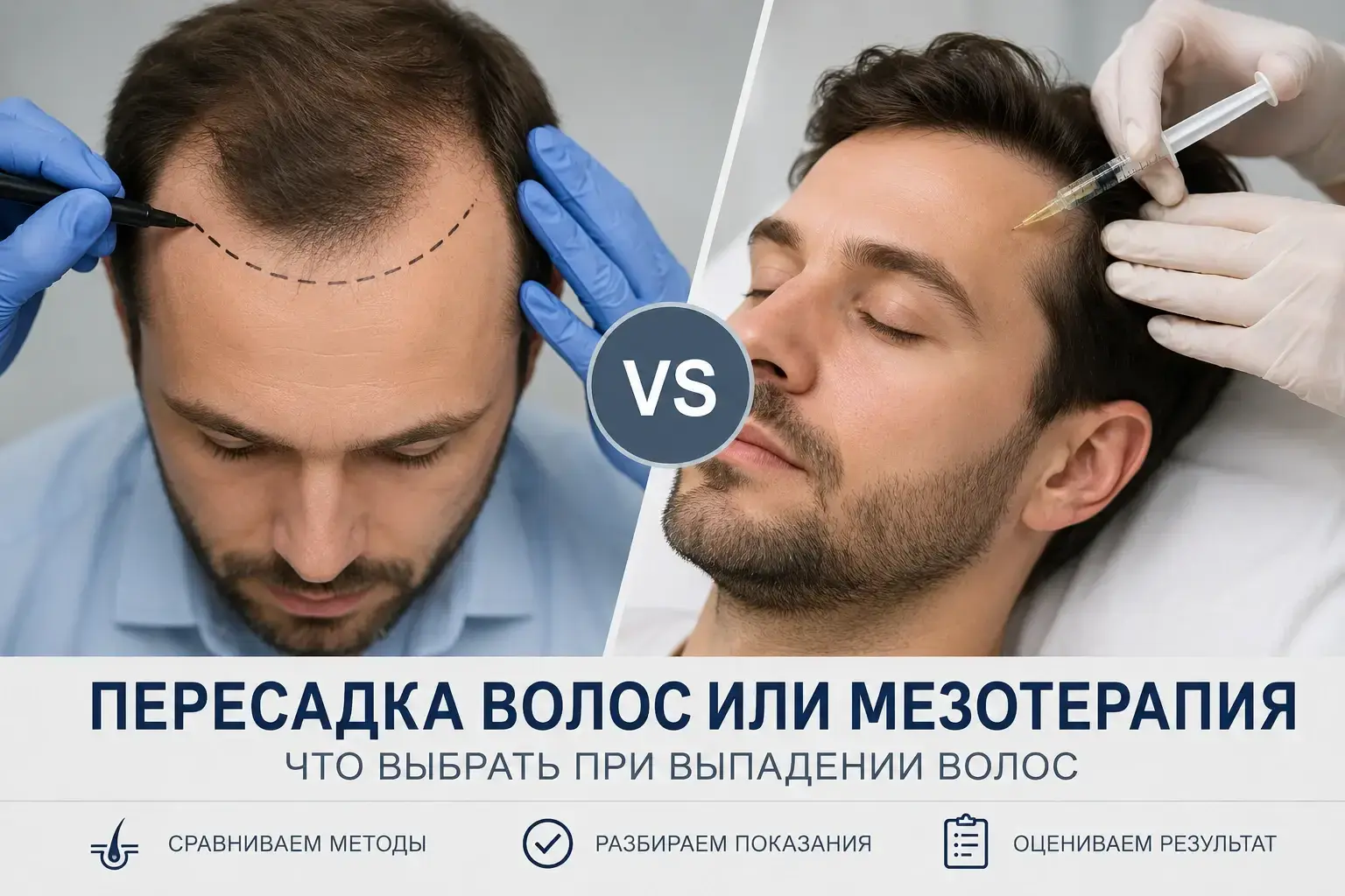 пересадка волос или мезотерапия