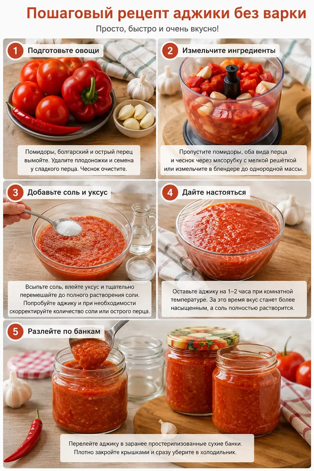 пошаговое приготовление аджики без варки рецепт с фото