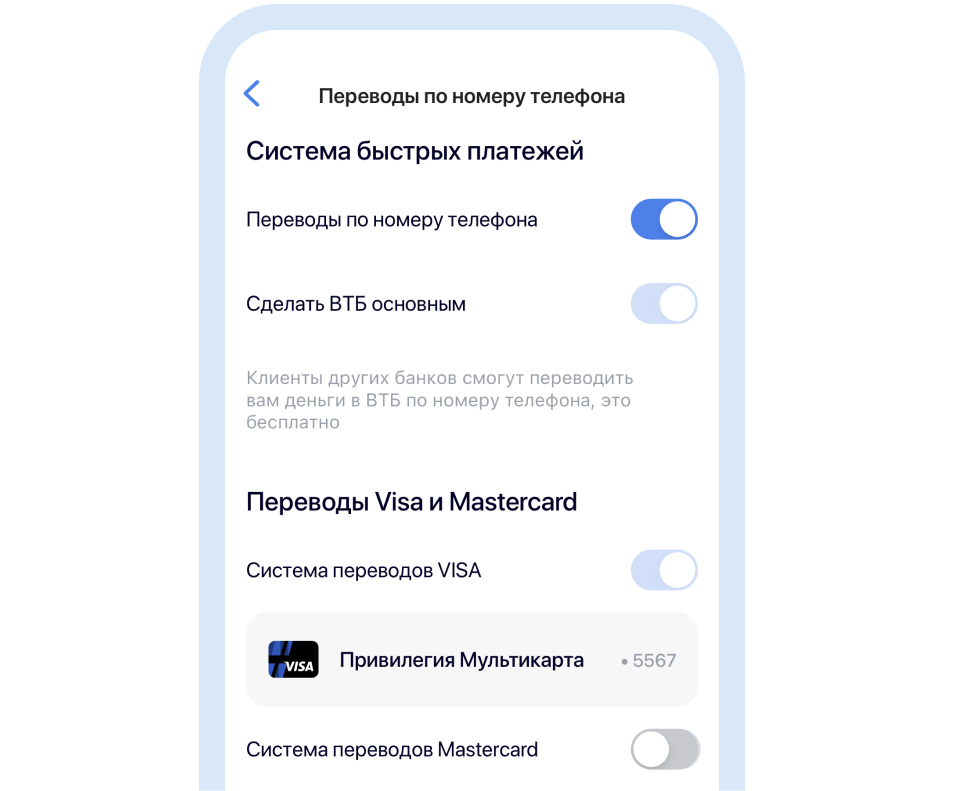 Подключить перевод по номеру телефона. Система быстрых платежей ВТБ. Как подключить СБП В ВТБ В приложении.