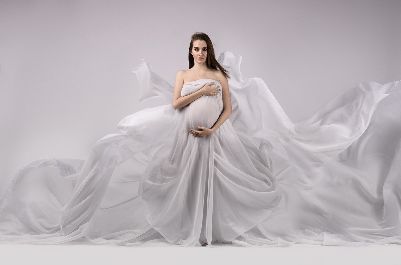 Фотосессия беременности в платье