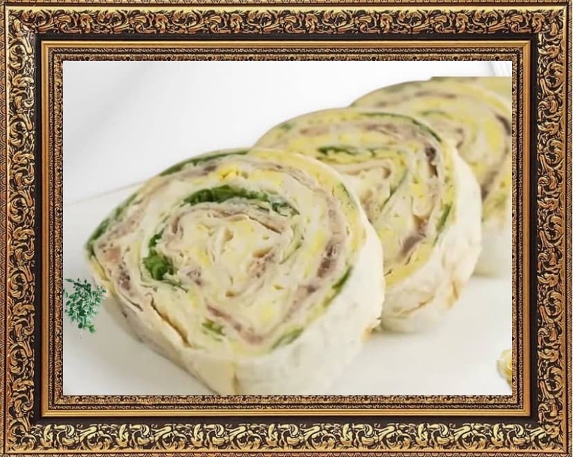 рулет из лаваша с рыбными консервами