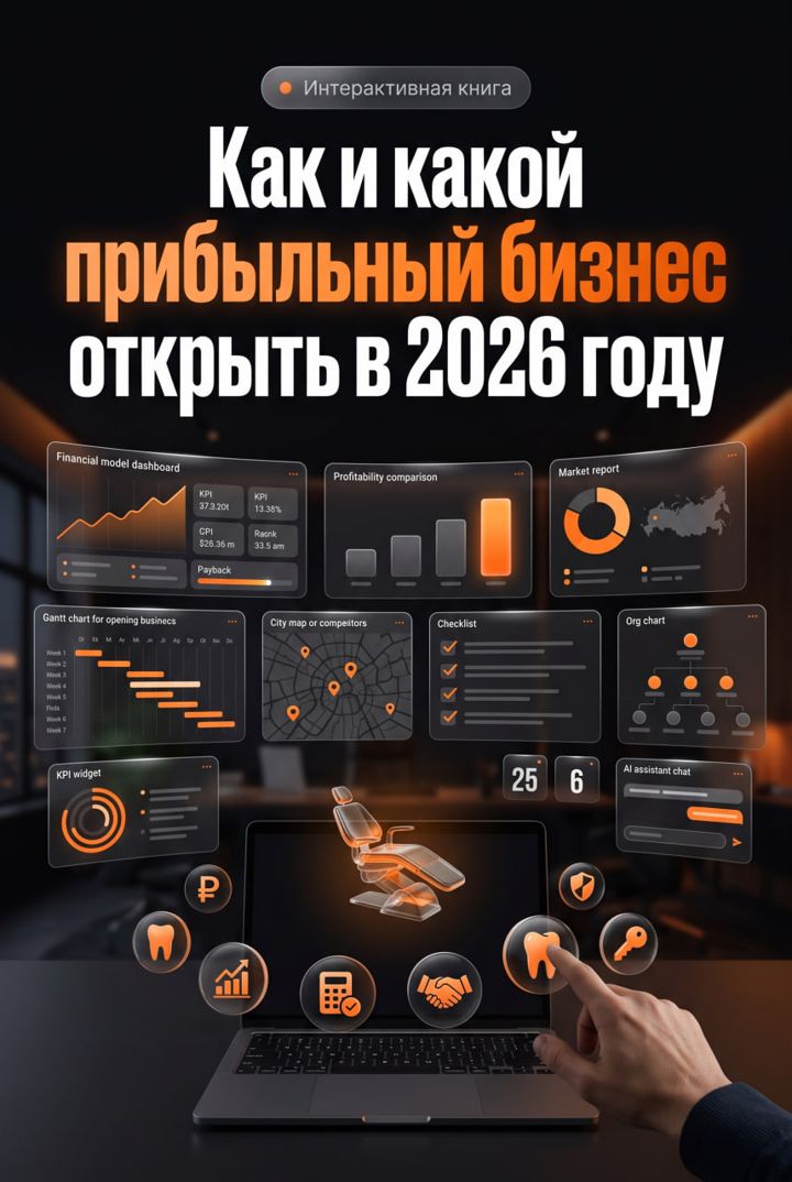 Обложка интерактивной книги «Как и какой прибыльный бизнес открыть в 2026 году»