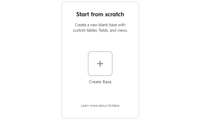 Create Your First Base in Airtable
