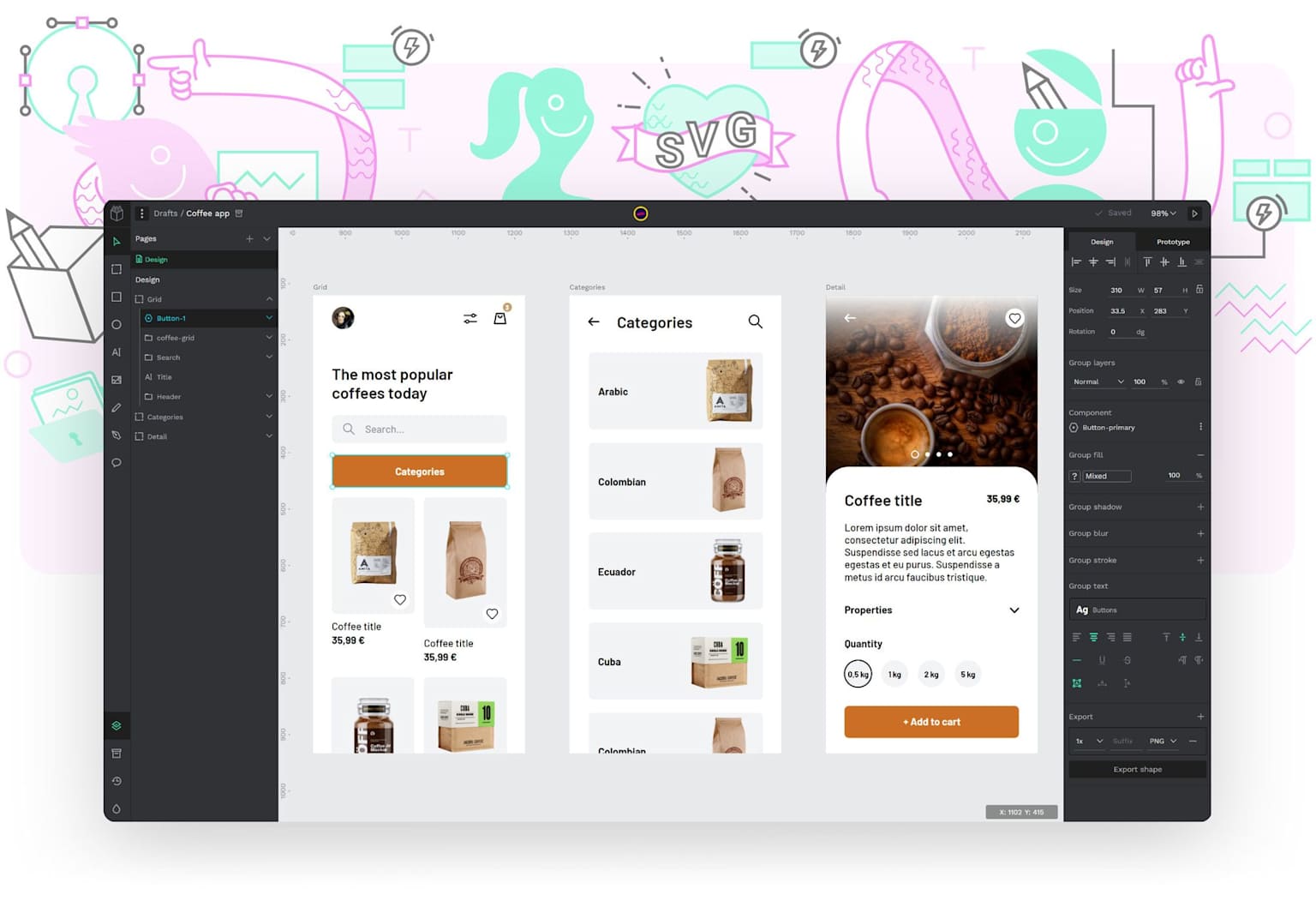 Интерфейс Penpot — open-source альтернатива Figma с поддержкой веб-стандартов