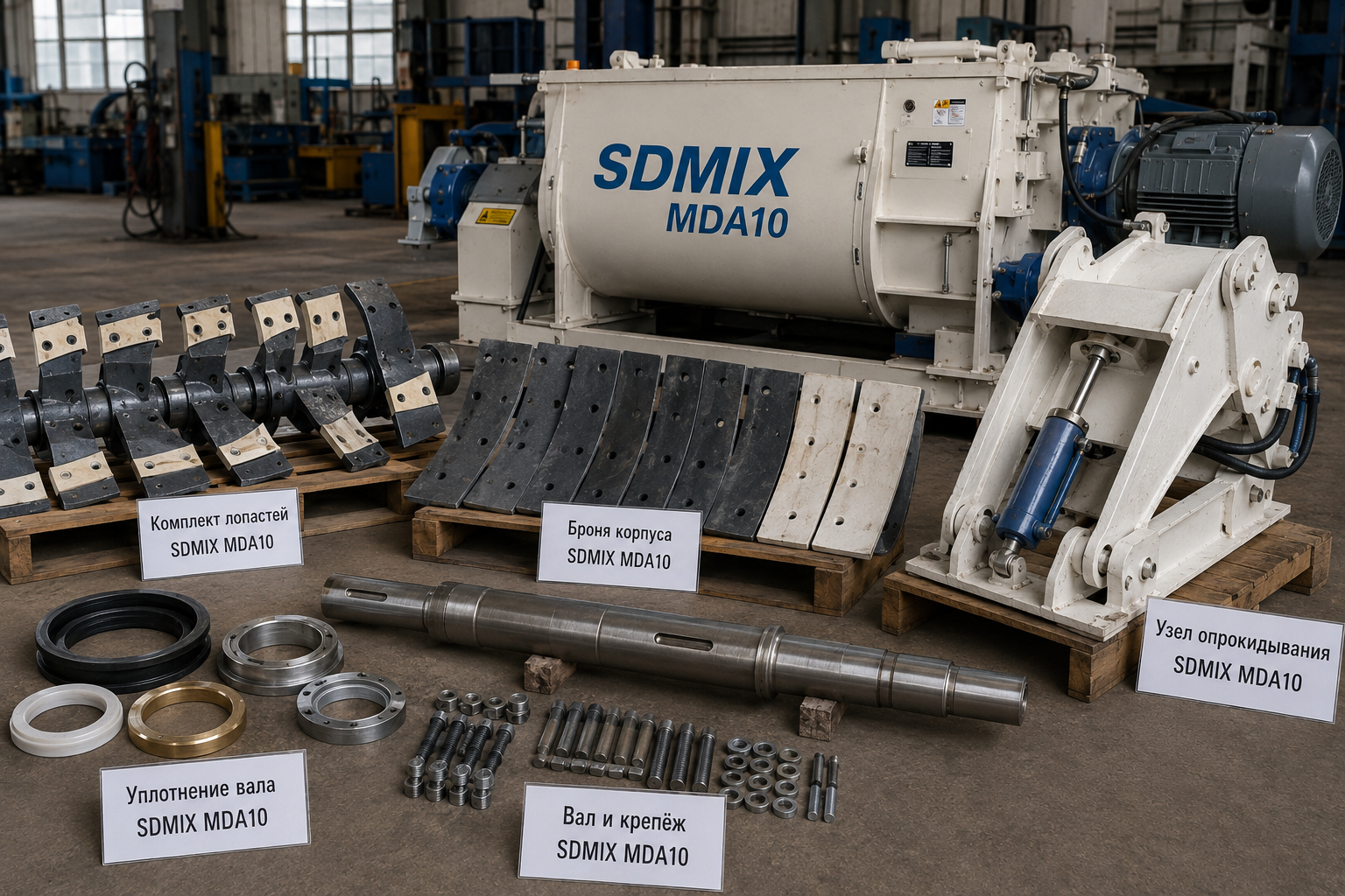 Запчасти SDMIX MDA10: лопасти, броня и узел опрокидывания