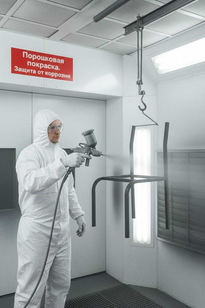 Порошковая покраска металлических каркасов мебели