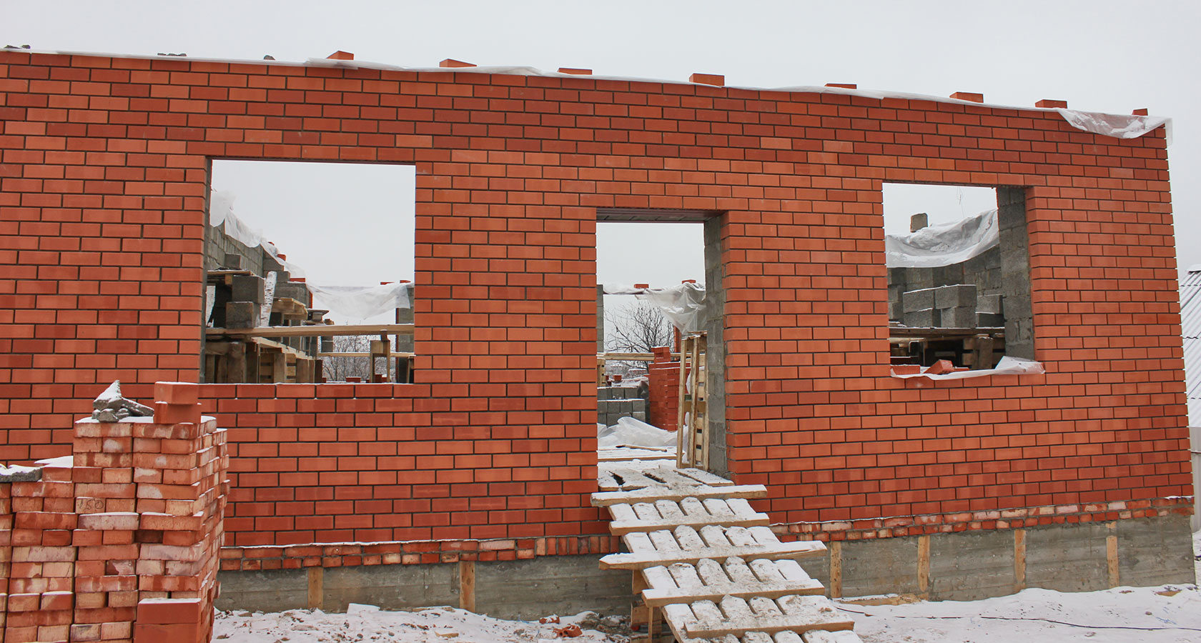 Фотографии со строительства жилого дома в д. Кусаковка Нижегородской области