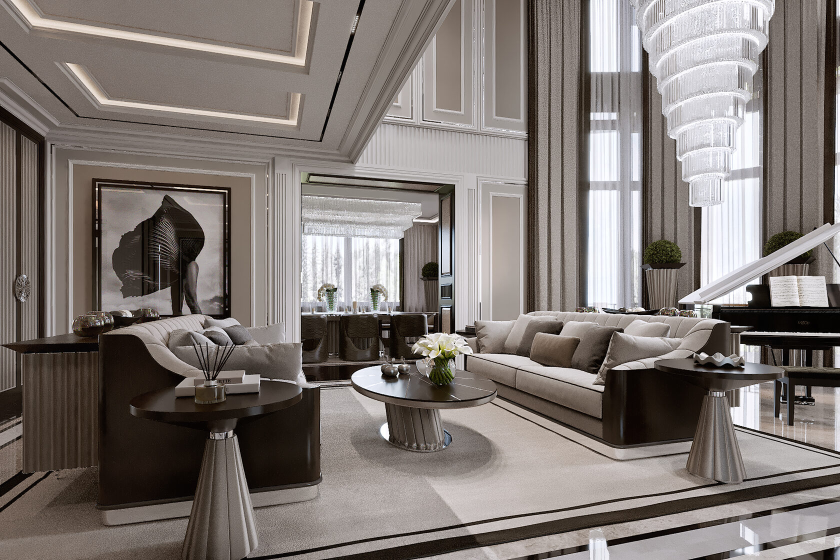 Дизайн интерьера гостиной в стиле ар-деко