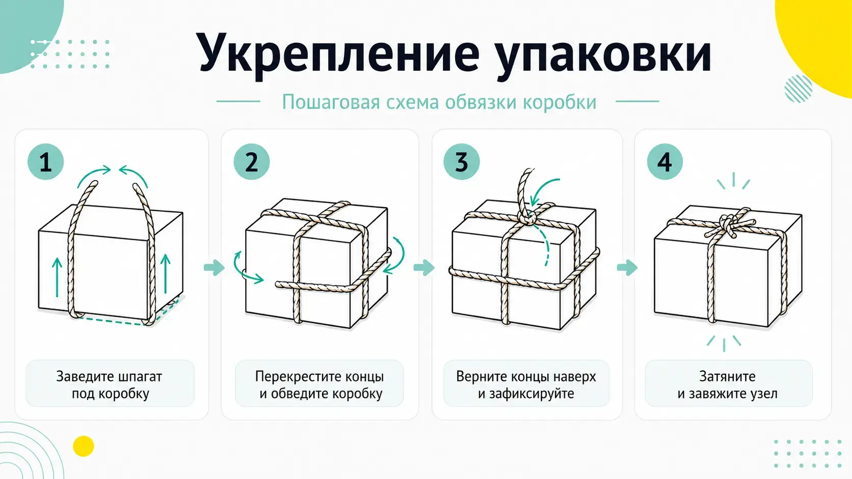 как завязать коробку и упаковку
