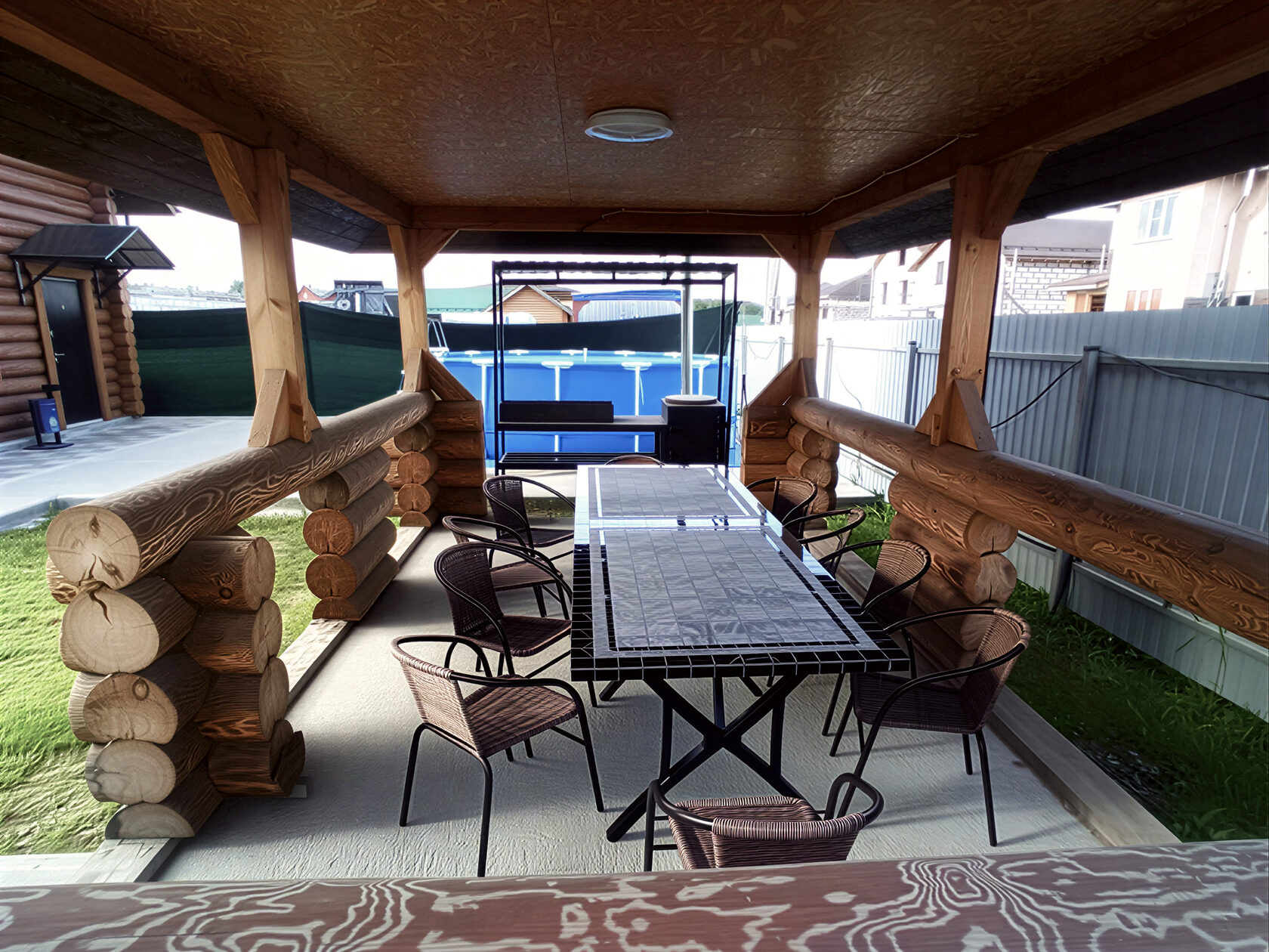 Мангальная зона в бане в Люберцах - веранда с мангалом - Богатырские бани