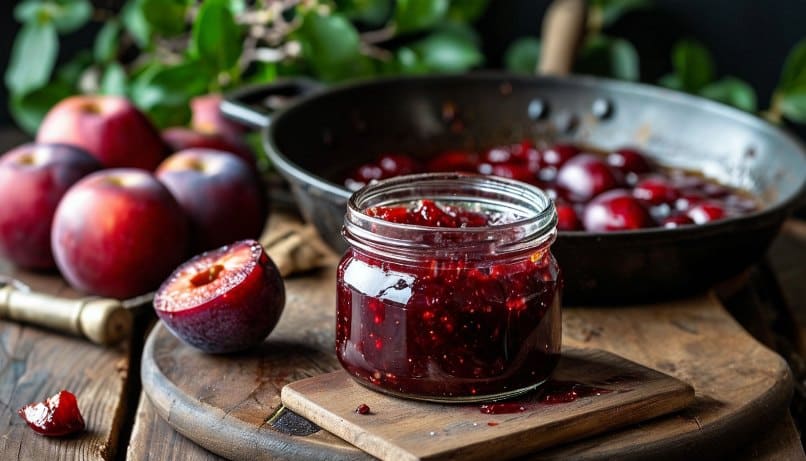 варенье из слив на сковороде