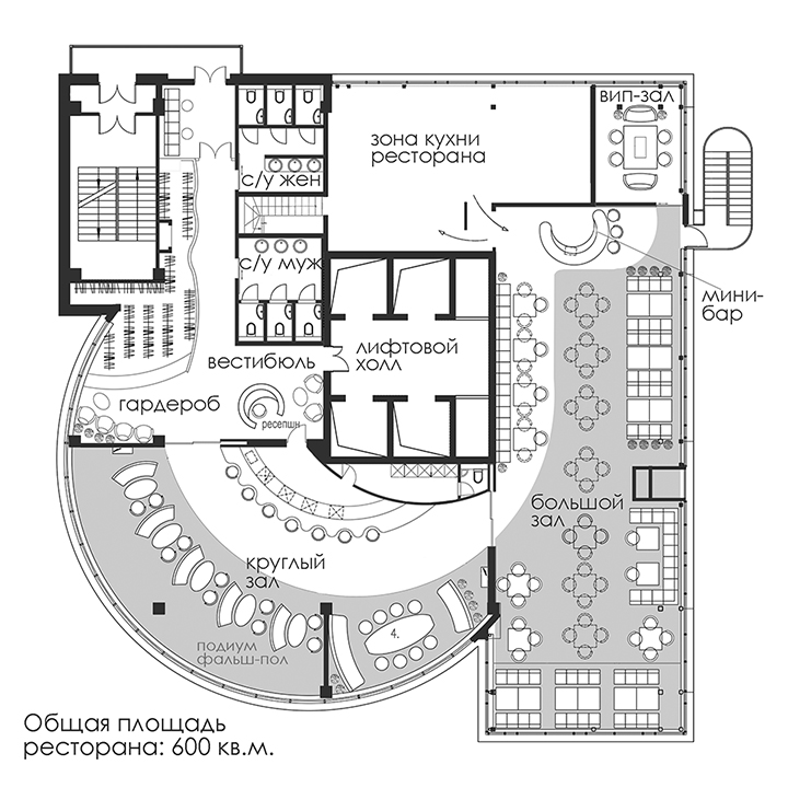 Проект ресторана планировка
