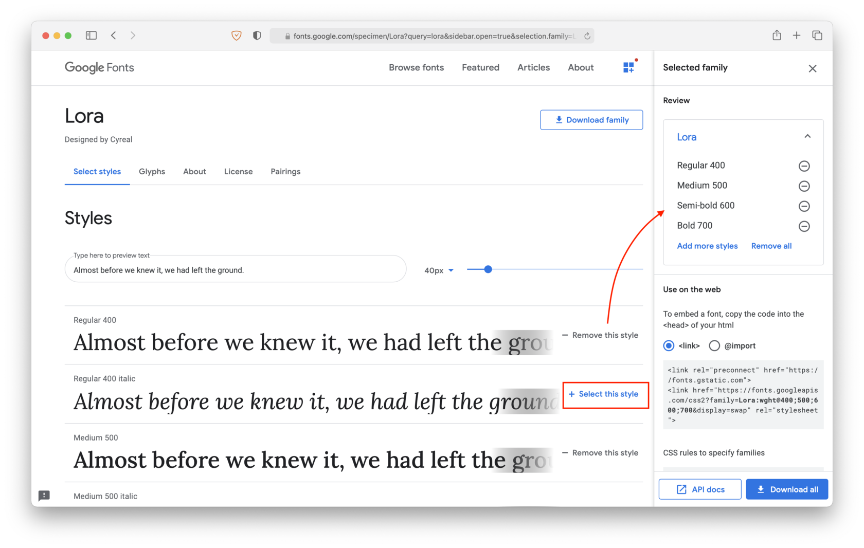 Google Fonts / Настройка шрифтов для проекта