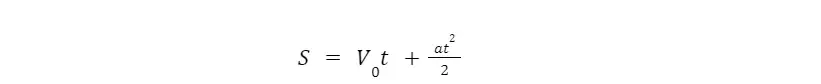 Формула пути при равноускоренном движении: S = v0·t + at²/2