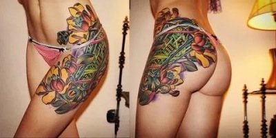 Красивые татуировки на женских ягодицах, фото тату на попе