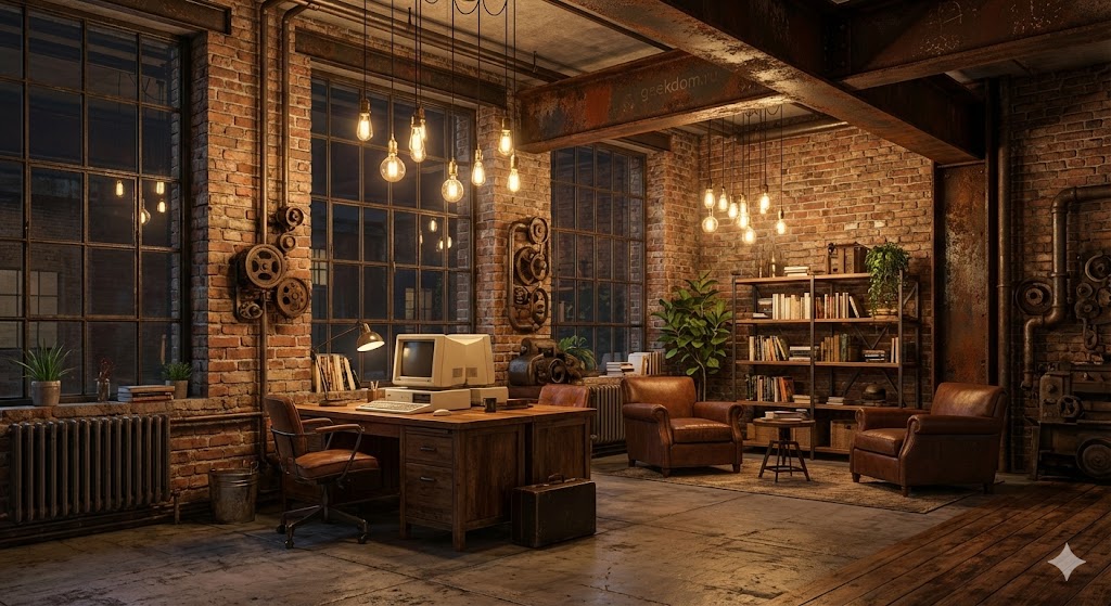 Атмосферный лофт с теплым светом для работы и отдыха