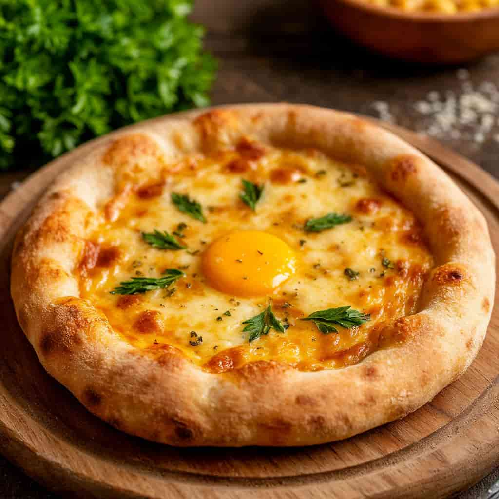 ПП хачапури с сулугуни и яйцом в духовке