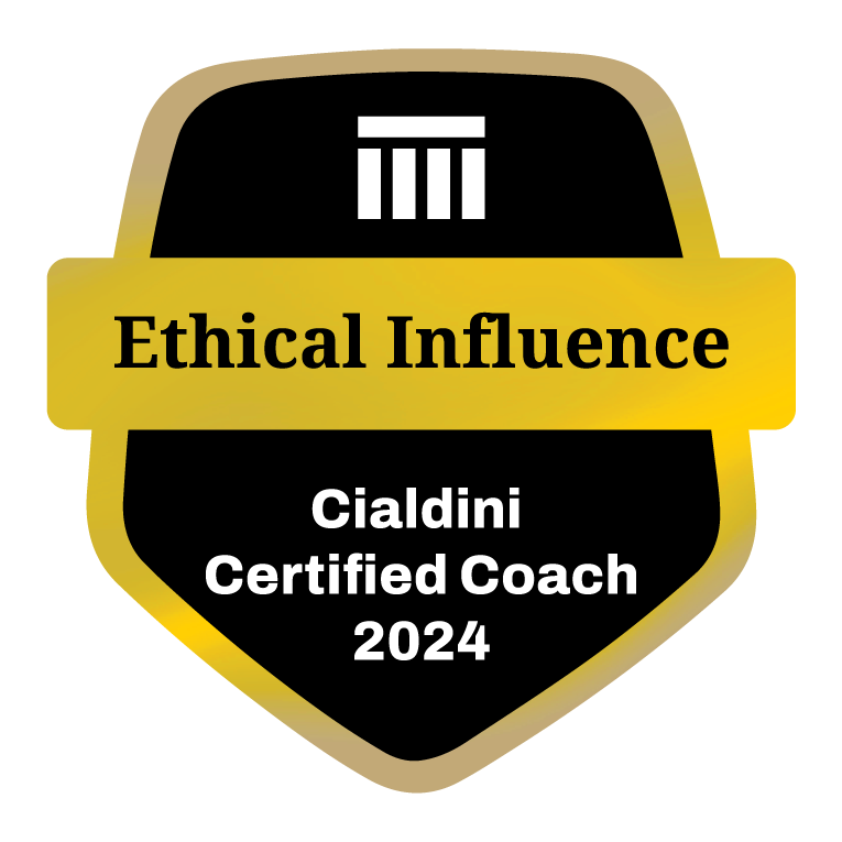 Cialdini Certified Coach 2024 badge