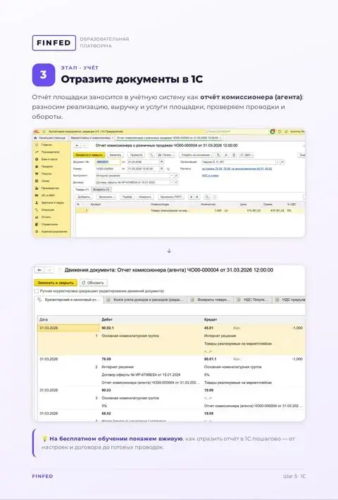 Отражение документов в 1С