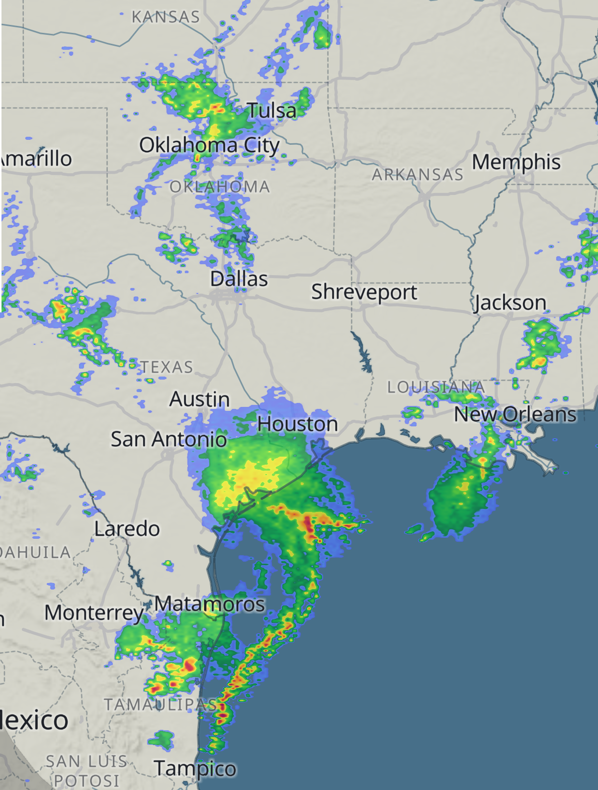 Weather radar map