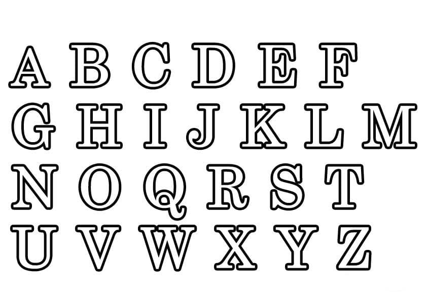 Раскраски буквы английского алфавита
