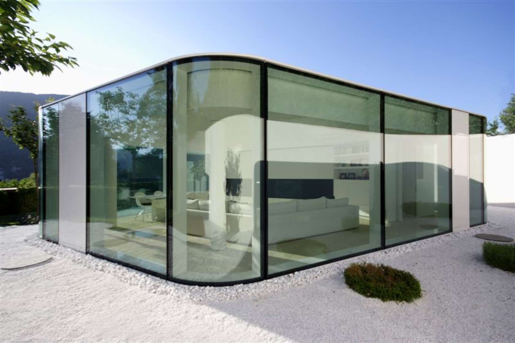 M architecture. Lake Lugano House. Стеклянные дома. Стеклянный модульный павильон.