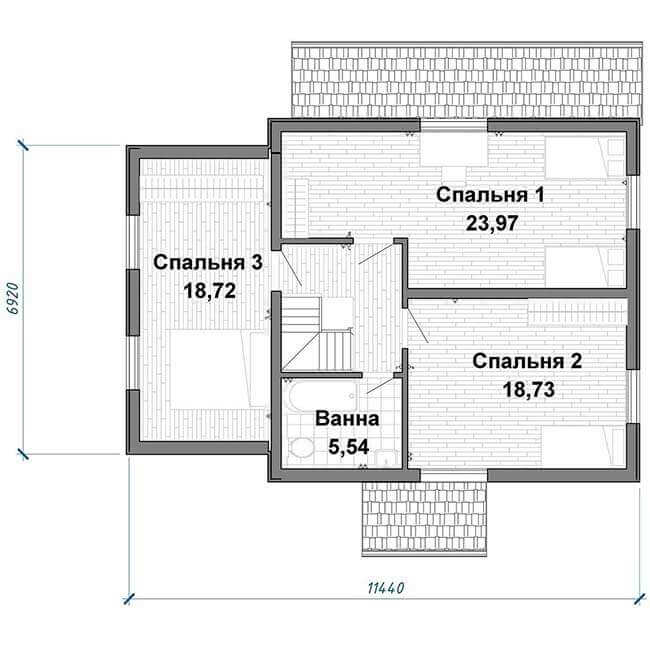 Проект дома 6х8 из газоблока