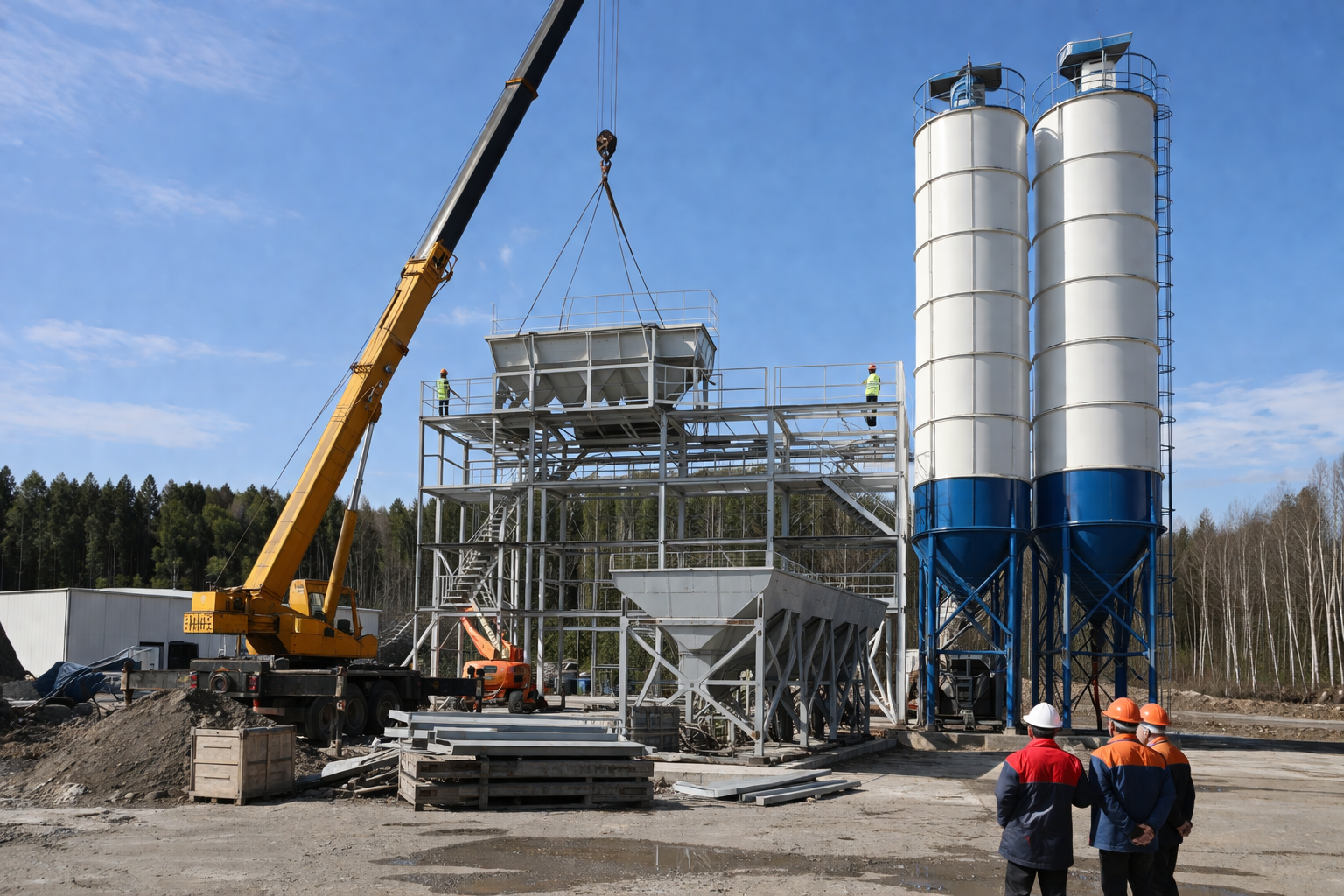 Монтаж оборудования на бетонном заводе