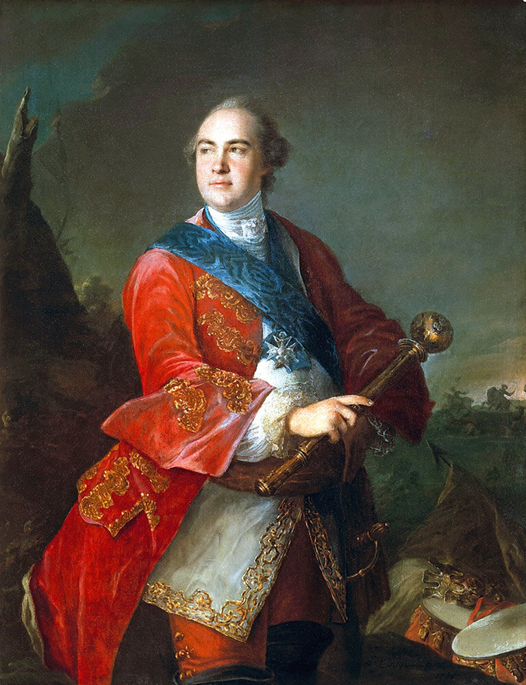 Луи Токке. «Кирилл Разумовский с гетманской булавой» (1758)