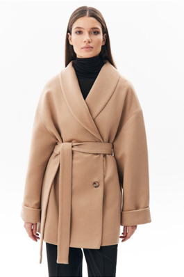 Пальто женское черное укороченное