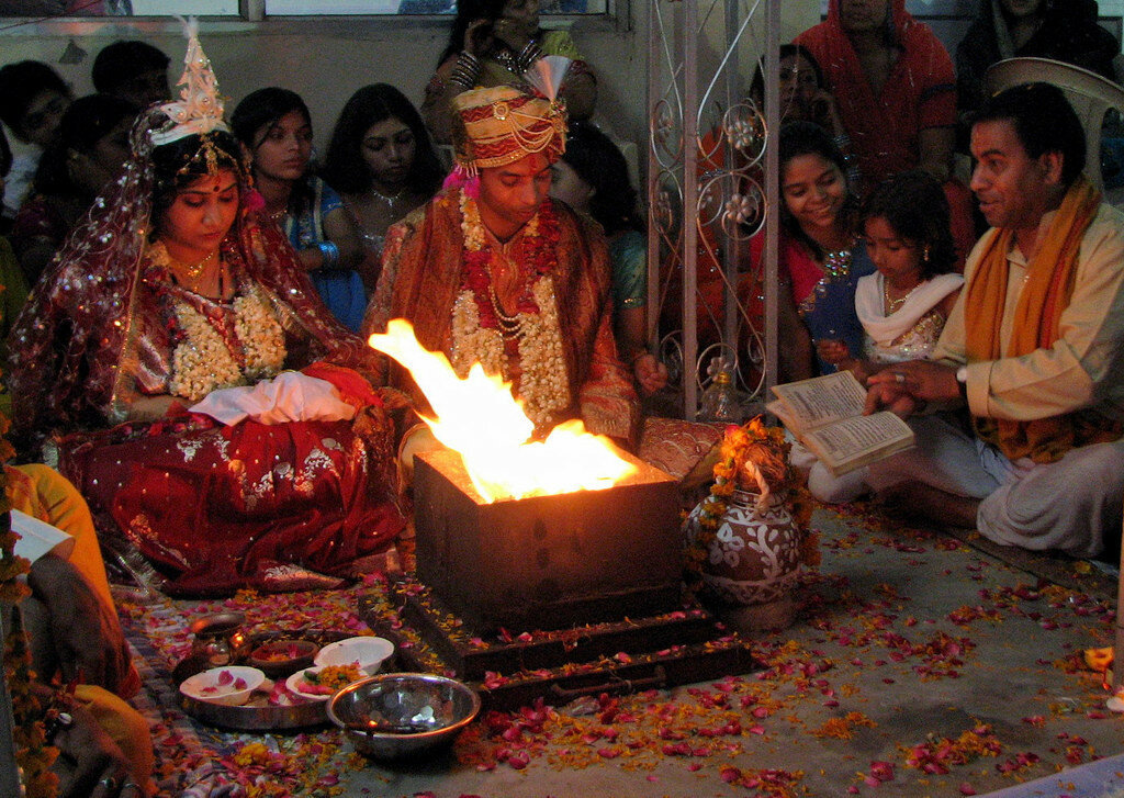 Indians sitting around Fire