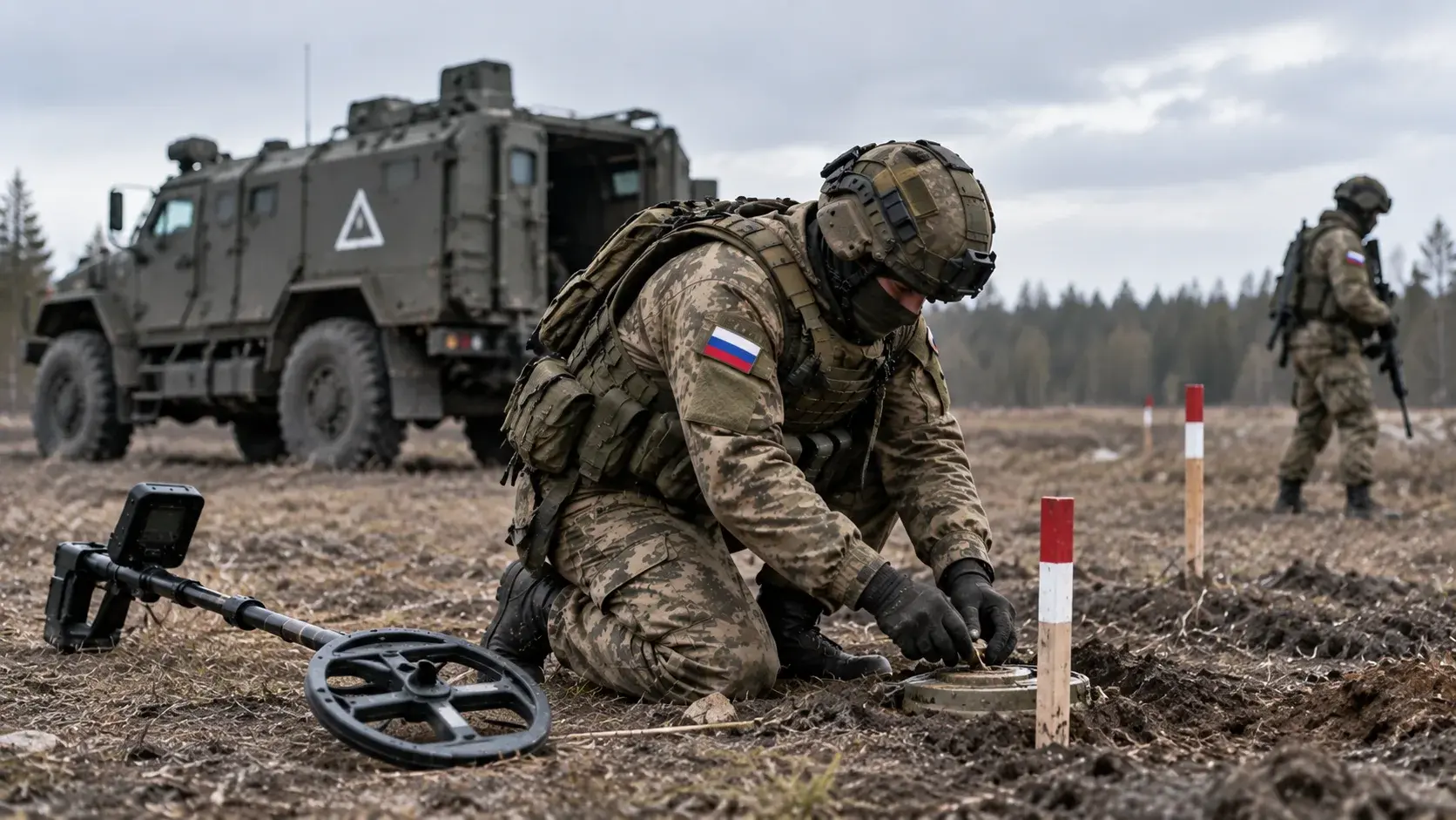 Военнослужащий инженерного направления на подготовке