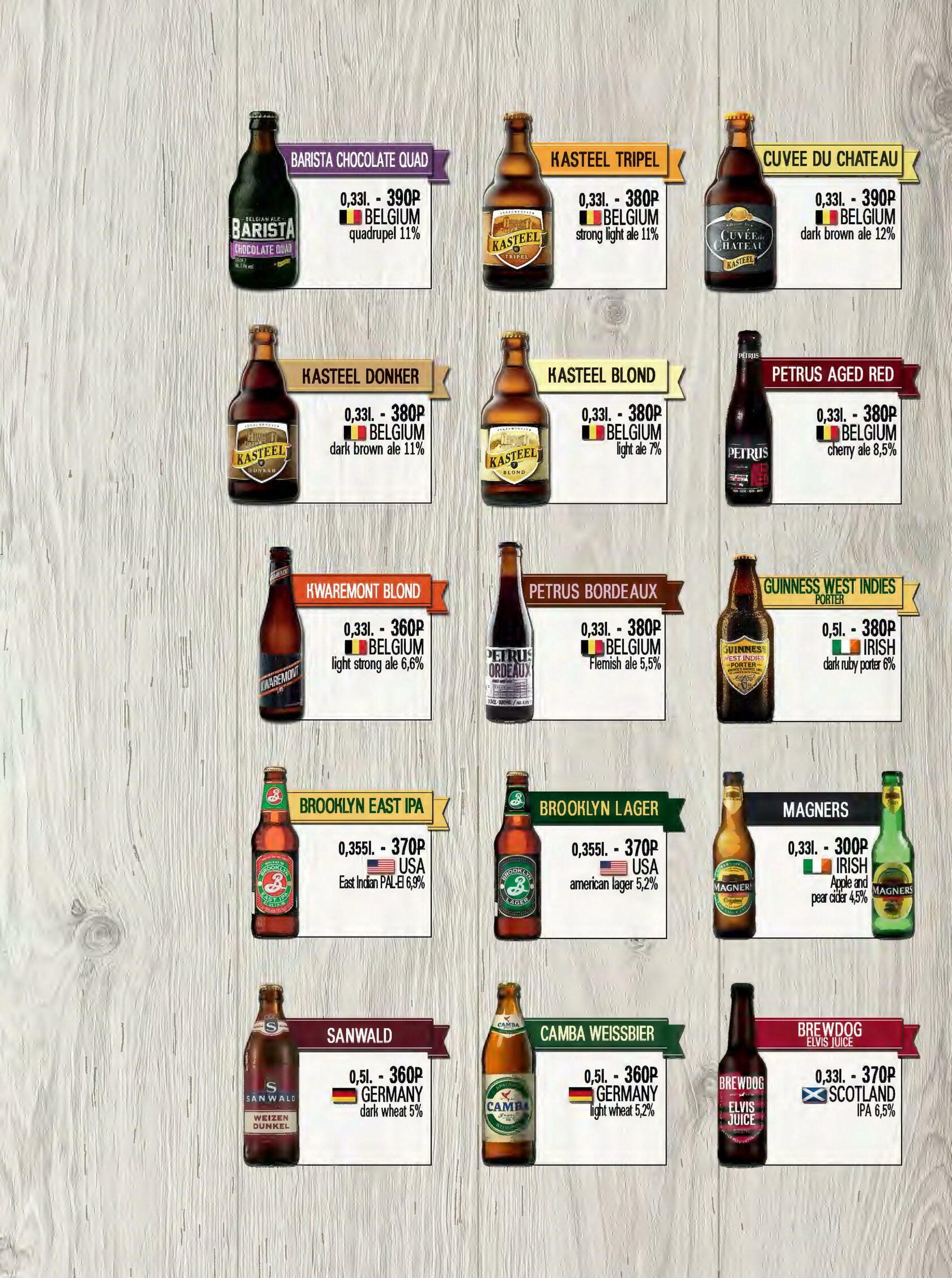untappd beer menu