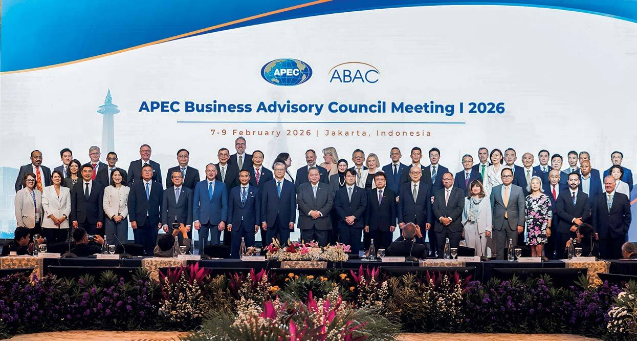 APEC Members and Alternates at the APEC Business Advisory Council Meeting in Jakarta, Indonesia, February 7–9, 2026. Third from the left in the back row is Igor Andryushchenko