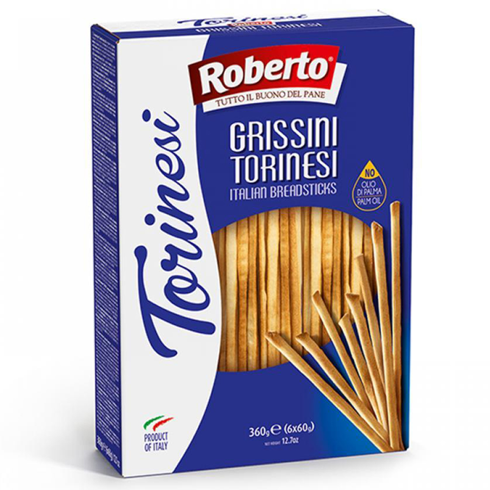 Roberto хлебные палочки гриссини-торинези 350г. гриссини торинези roberto. хлебные палочки роберто. палочки хлебные гриссини кроккини миньон со вкусом пиццы "roberto" 150 г. палочки хлебные гриссини торинези "roberto" 125г.