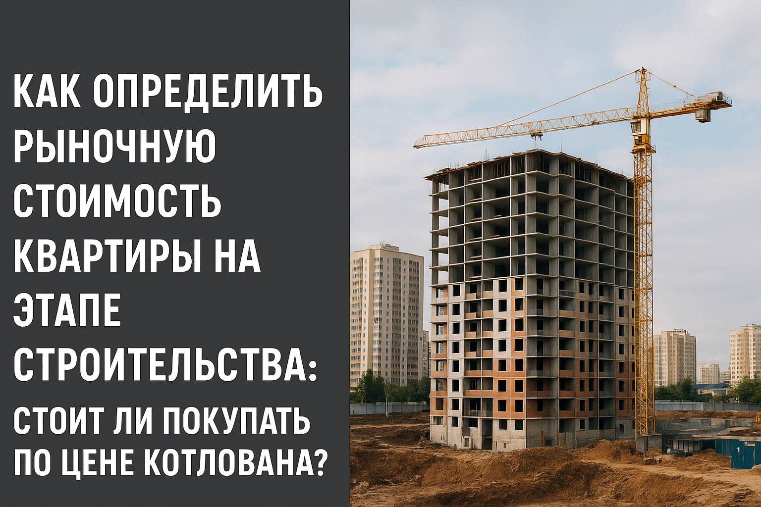 Как определить рыночную стоимость квартиры на этапе строительства: стоит ли покупать по цене котлована?