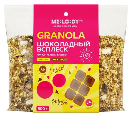 Гранола ME:LO:DY в пакете — пример оформления сухого пищевого продукта