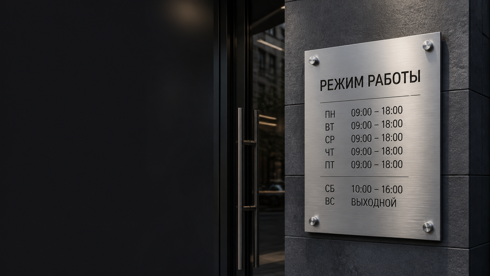3D Рендер — режимная табличка из металла