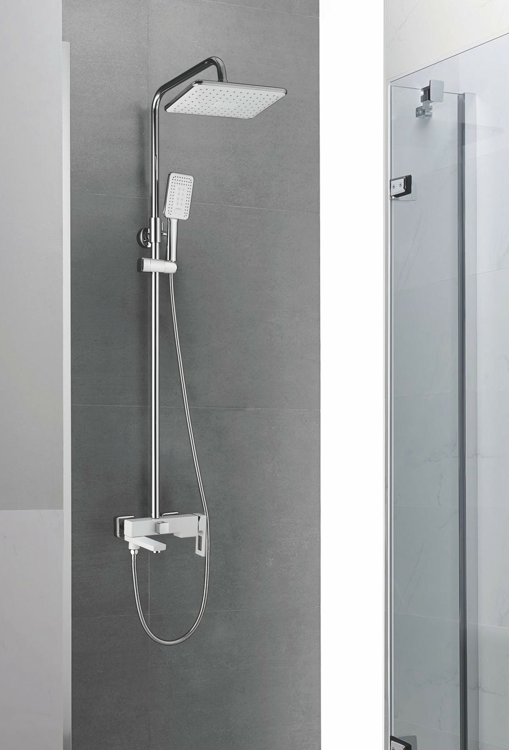 Душевая система orans ols-7003. Душевая стойка black&white w35. Душевая система серый. Bs24803. Прямоугольный удлинитель душевой стойки черный матовый.