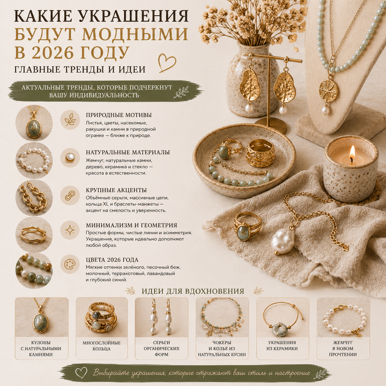 Какие украшения будут модными в 2026 году - онлайн Ярмарка ручной работы - ресурс Я НАЙДУ