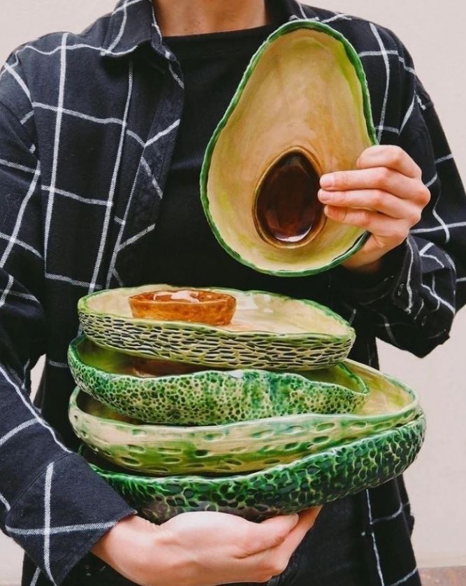 DIY clay plate with sauce section, functional ceramic piece for beginners in Toronto