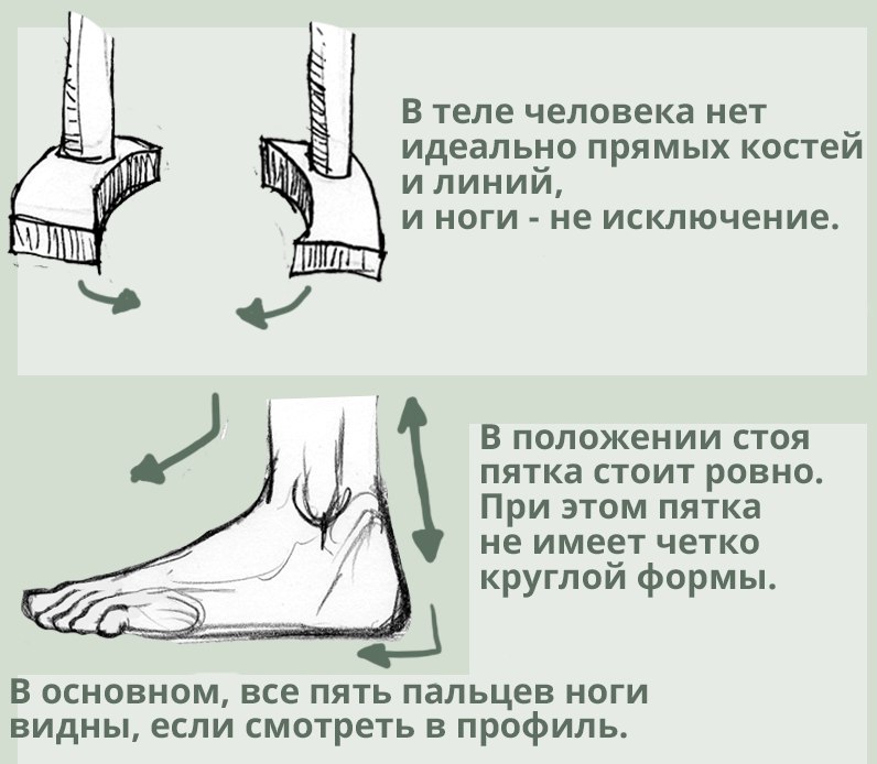 Как рисовать ступни ног человека