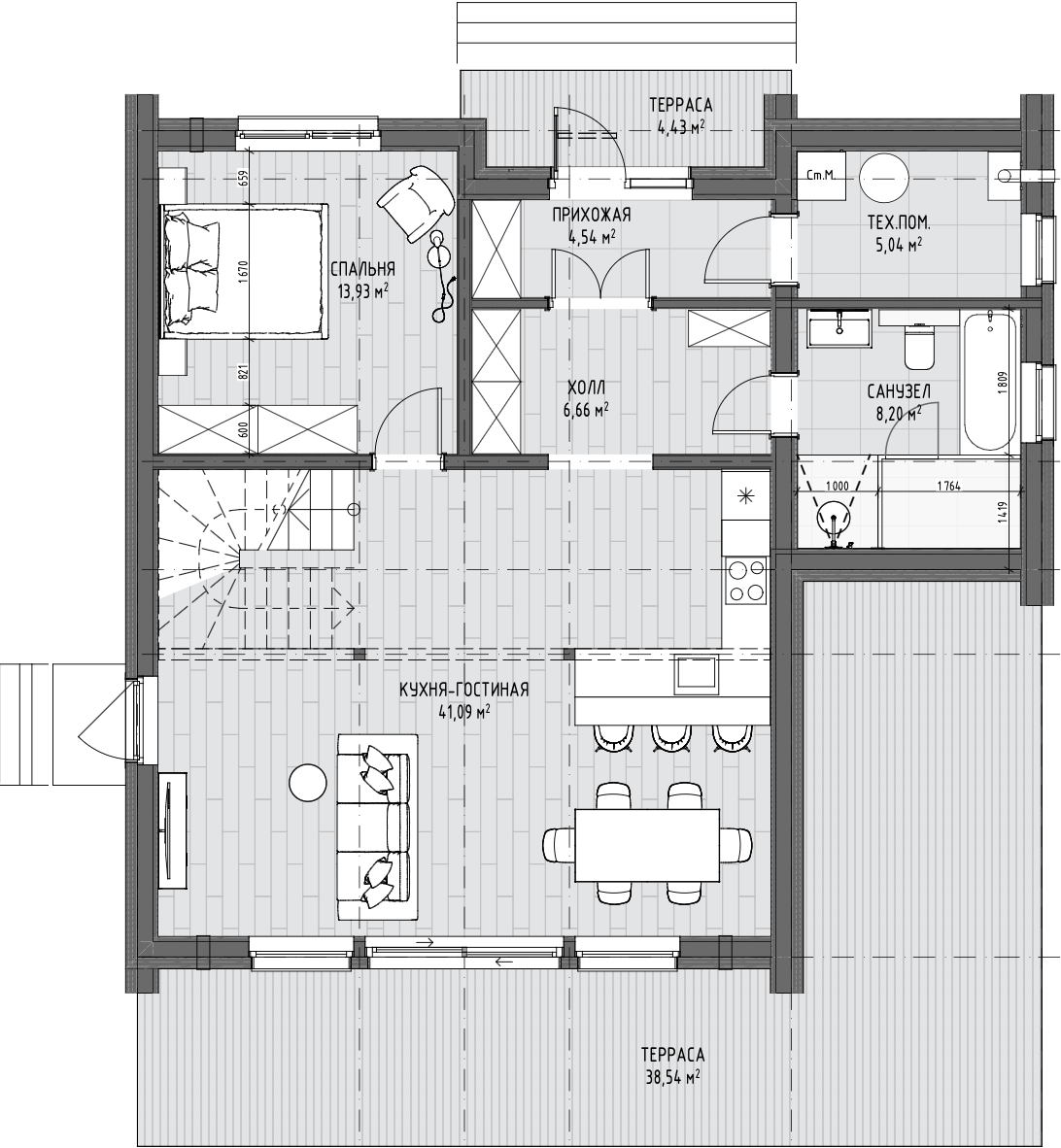 Планировка 1 этаж