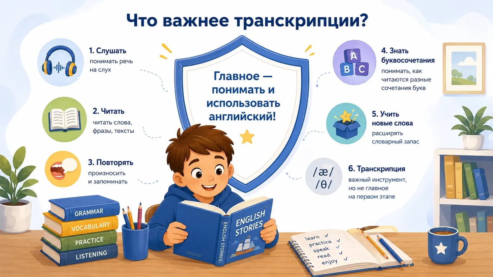Что важнее транскрипции в начале изучения английского
