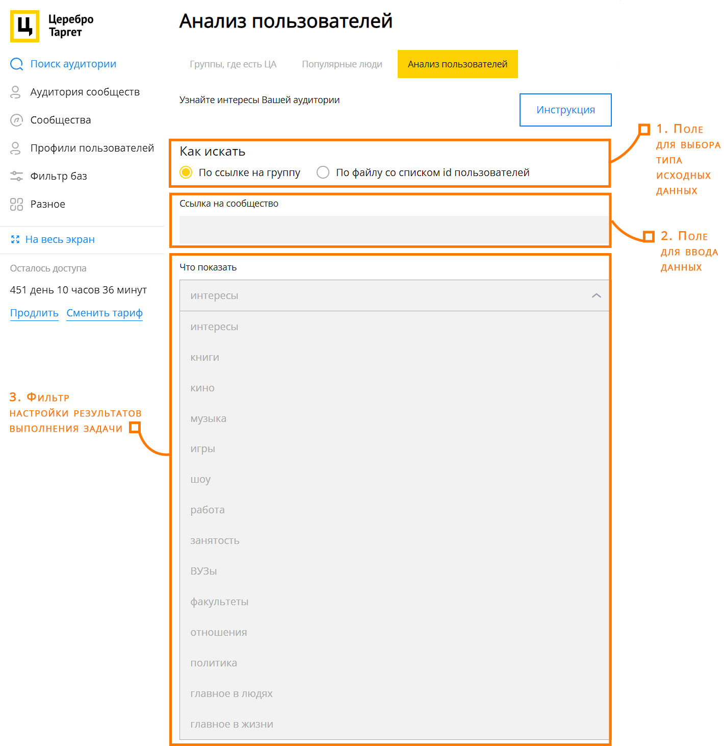 Аналитика аудитории по интересам ВКонтакте